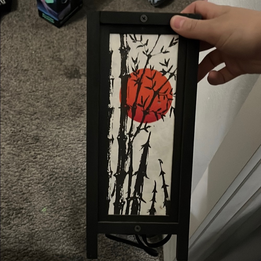 Black and Red Bamboo lamp